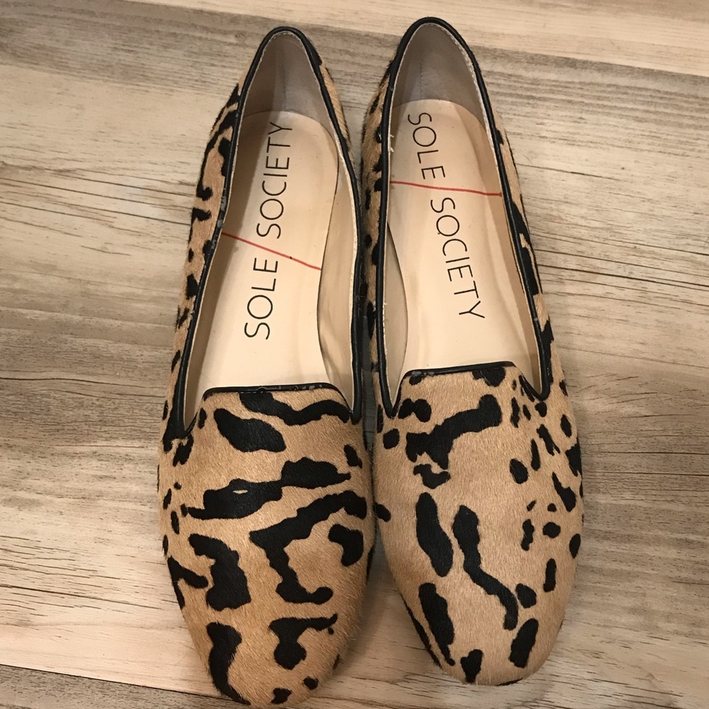 Sole society leopard loafer flats sz 6 - Picture 9 of 12